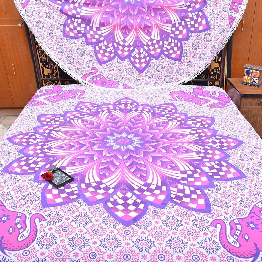 Oussum Elephant Mandala Tapestry for Living Room